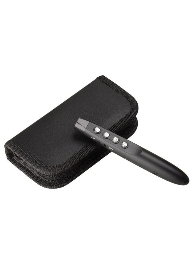 Generic - 2.4GHz Laser Wireless USB PowerPoint Presentation Remote Control Pointer with Bag - Black Black/Silver - Image 1