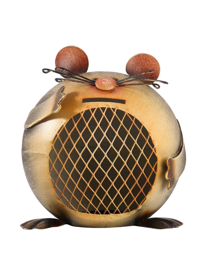 TOOARTS Mouse Shaped Coin Bank Grey/Gold 14x16x14cm - Image 1