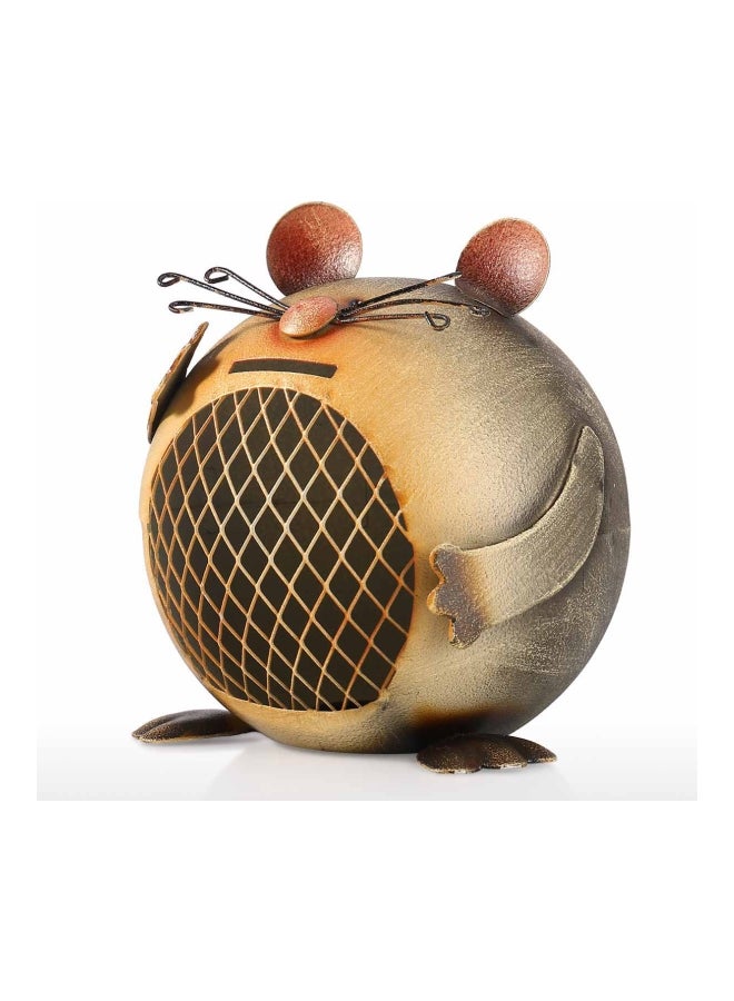 Mouse Shaped Coin Bank Grey/Gold 14x16x14cm - v1556230721/N23943181A_3