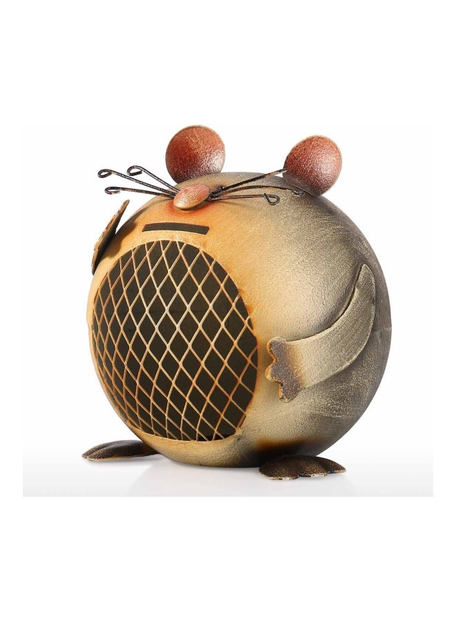 TOOARTS Mouse Shaped Coin Bank Grey/Gold 14x16x14cm - Image 3