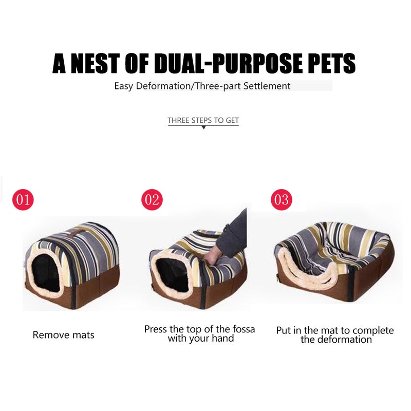 شاربدو كهف للحيوانات الأليفة من القماش متعدد الألوان 33 x 30سم - Image 4