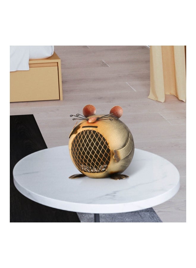 Mouse Shaped Coin Bank Grey/Gold 14x16x14cm - v1556230770/N23943181A_6