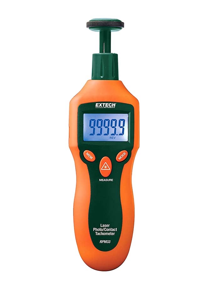 Extech Combination Contact And Laser Photo Tachometer Orange/Green  - Image 2