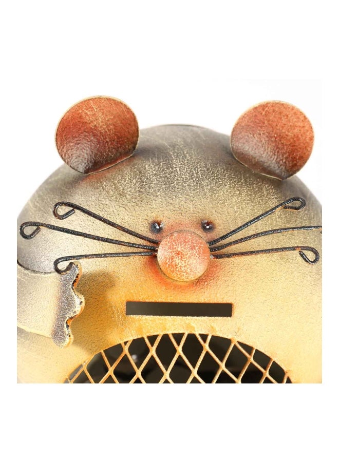 Mouse Shaped Coin Bank Grey/Gold 14x16x14cm - v1556230852/N23943181A_5