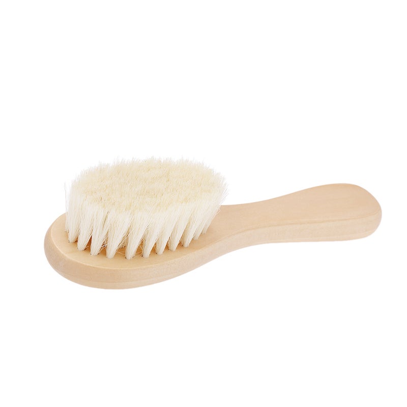 Wooden Handle Newborn Baby Hairbrush Brown - Image 4