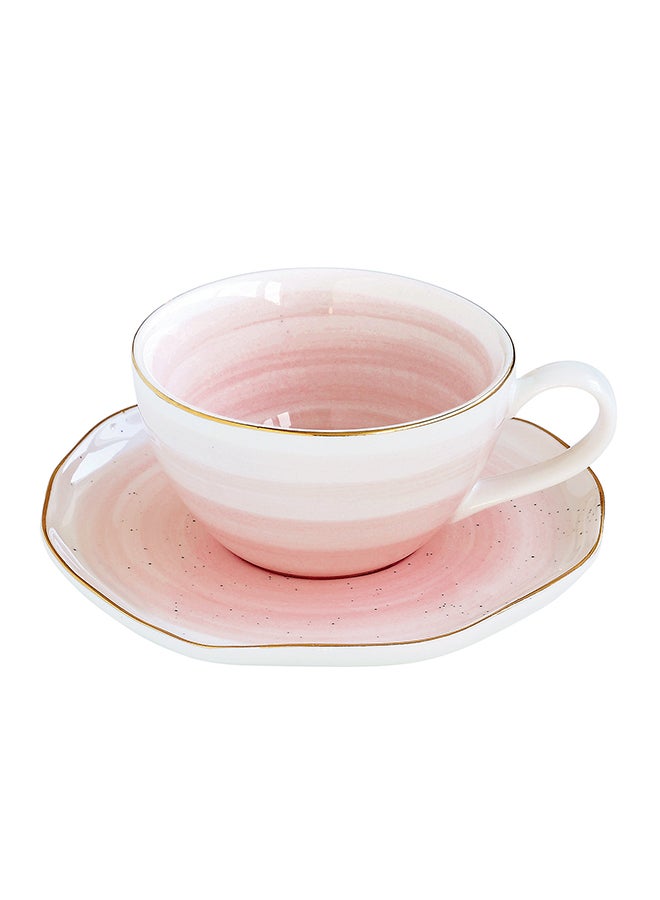 homes r us Tea Cup And Saucer Set Pink 250ml