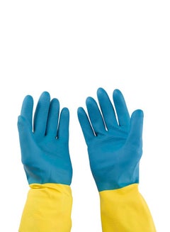 3M Tekk Protection Household Chemical Gloves Blue/Yellow Large  - Image 2