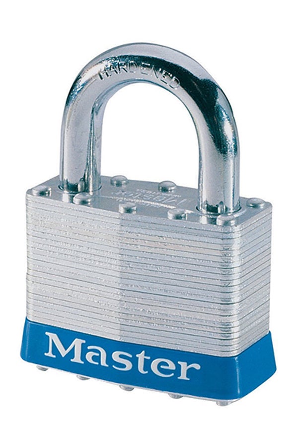 Master Lock Wide Laminated Steel Pin Tumbler Padlock Silver  - Image 1