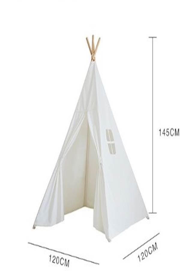 Natural  Teepee Play Tent With Wooden Poles  - Image 3