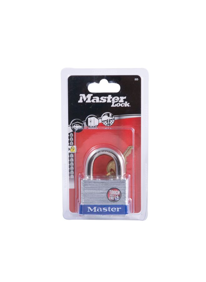 Master Lock Wide Laminated Steel Pin Tumbler Padlock Silver  - Image 2