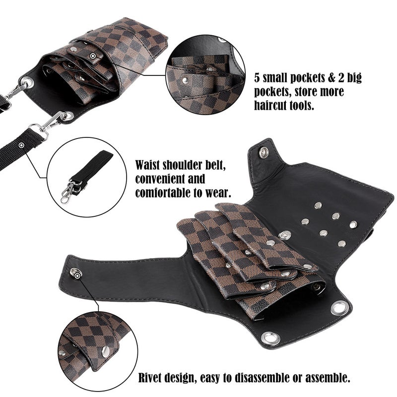Generic Barber Hair Scissors Pouch Brown  - Image 5