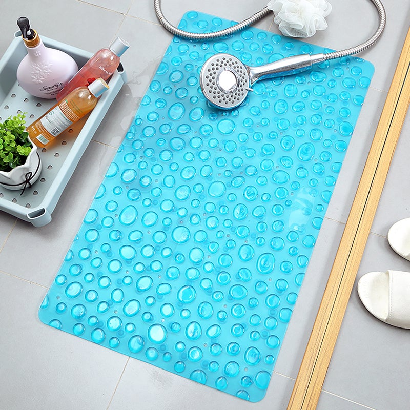 Bathroom Cobblestone Suction Cup Massage Mat Blue 39 x 71cm - Image 2
