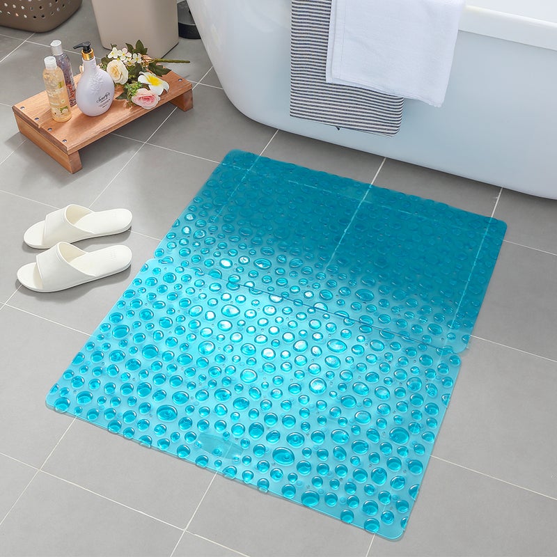 Bathroom Cobblestone Suction Cup Massage Mat Blue 39 x 71cm - Image 4
