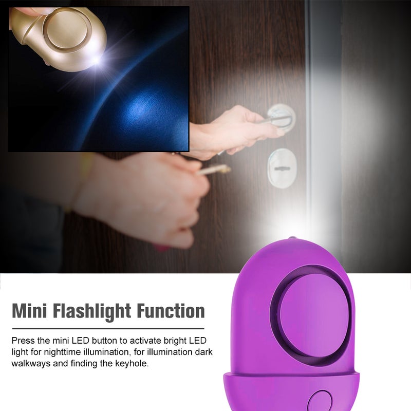 Generic Safe Sound Emergency Personal Alarm With LED Flashlight For Girls Purple  - Image 3