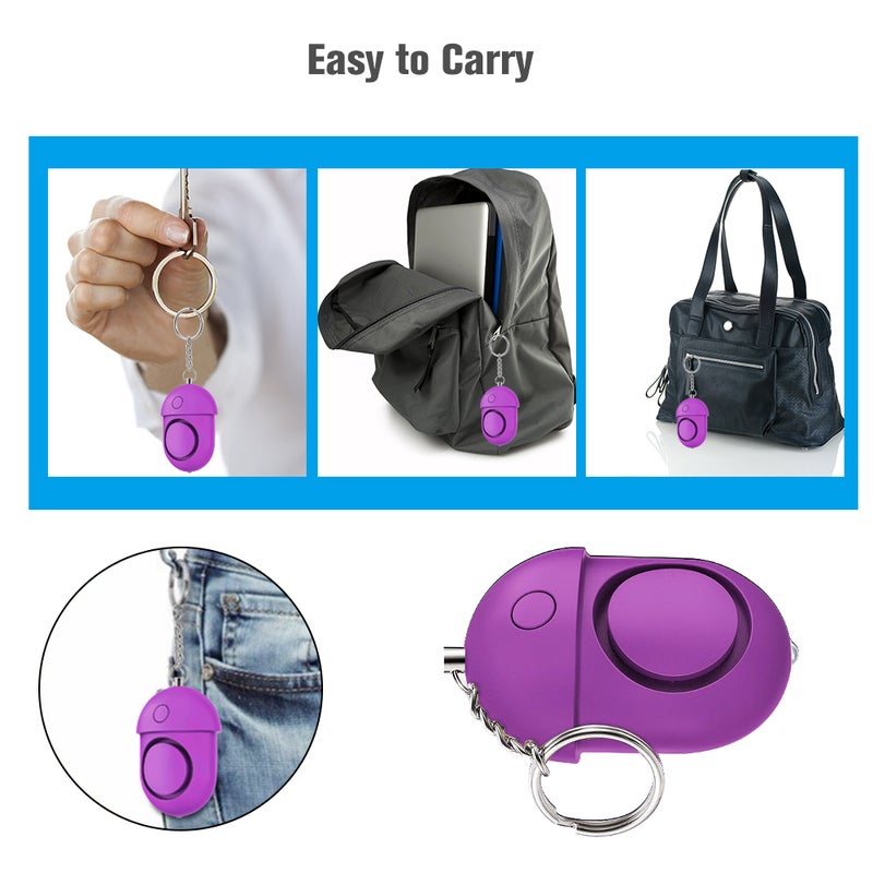 Generic Safe Sound Emergency Personal Alarm With LED Flashlight For Girls Purple  - Image 4