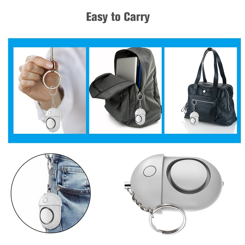 Generic Safe Sound Emergency Self-Defense Security Alarm For Girls Silver  - Image 4