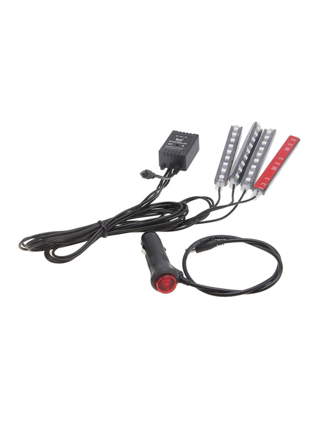 إضاءة وميض داخلية للسيارة, عبارة عن 4 لمبات LED تعطي 7 ألون متغيره بريموت كنترول - Image 1