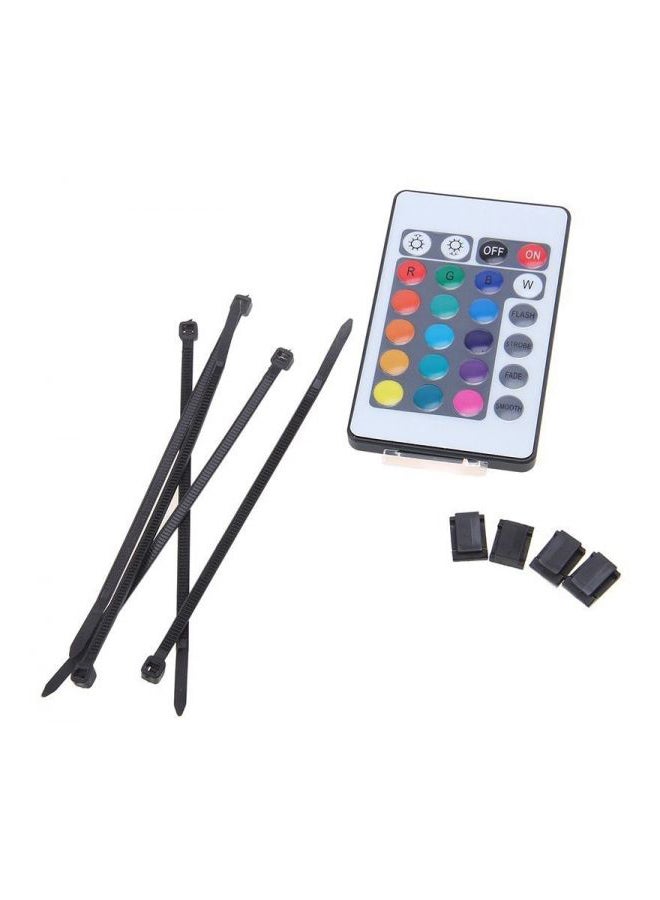 إضاءة وميض داخلية للسيارة, عبارة عن 4 لمبات LED تعطي 7 ألون متغيره بريموت كنترول - Image 2