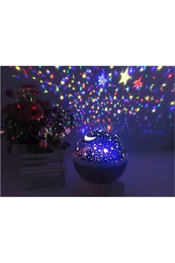 Generic - Modern Rotating Moon Sky Projection Led Night Lights Toys Table Lamps With Timer Multicolour 5 x 5.8inch - Image 1