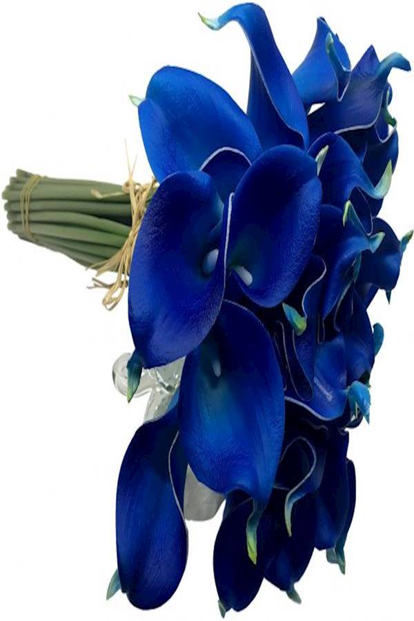 ياتاي 4 باقات زهور زنبق اصطناعية تتضمن 36 زهرة أزرق 5.5 cm - Image 4