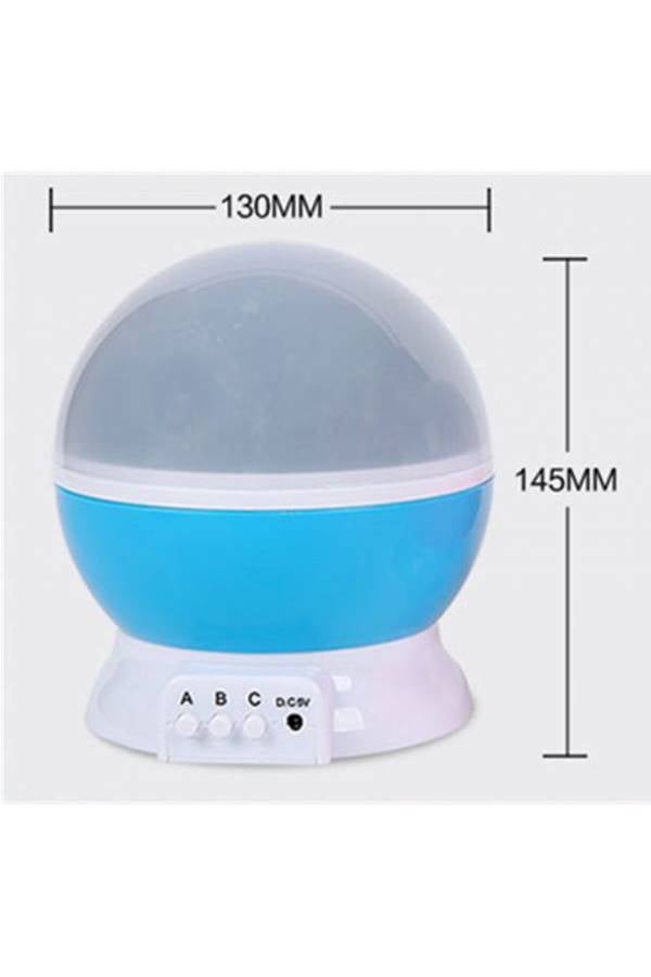 Generic - Modern Rotating Moon Sky Projection Led Night Lights Toys Table Lamps With Timer Multicolour 5 x 5.8inch - Image 1