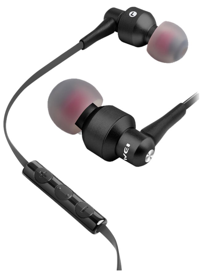 Awei Stereo In-Ear Earphones With Mic Black - Image 1