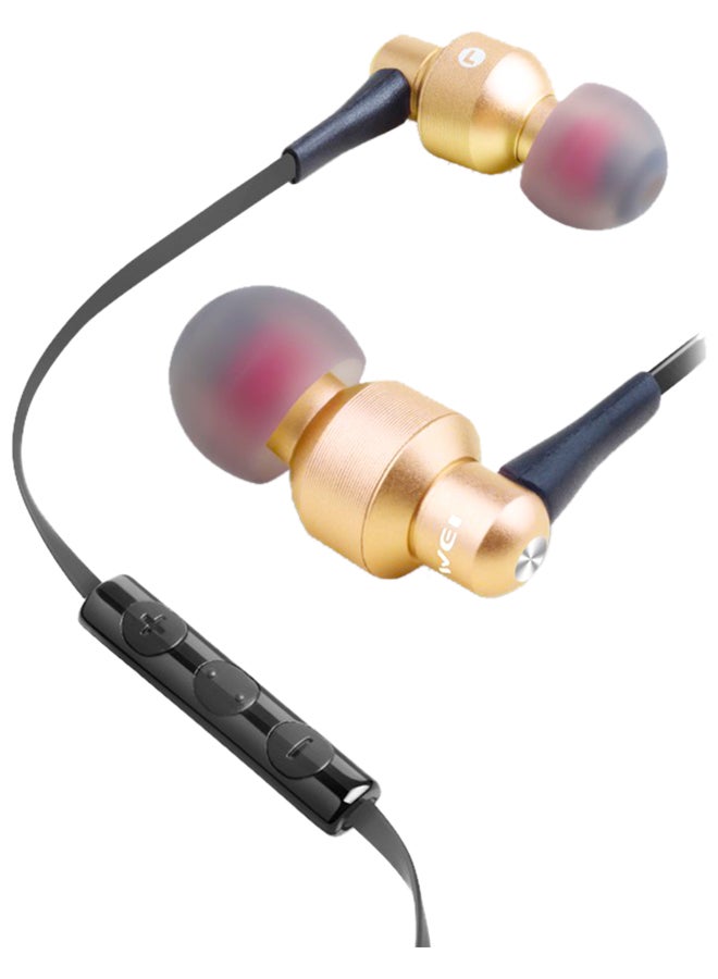 Awei Stereo In-Ear Earphones With Mic Black/Gold - Image 1