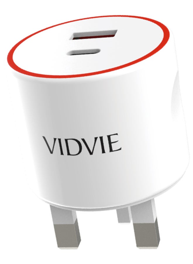 Vidvie - Fashion and Practical Smart Charger With USB Type C port White - Image 1