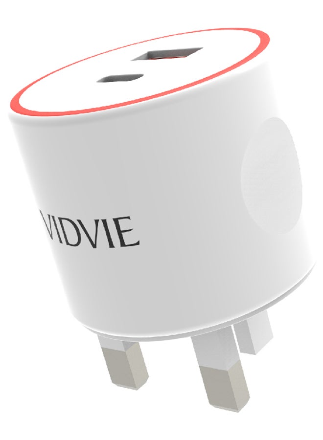 Vidvie - Fashion and Practical Smart Charger With USB Type C port White - Image 1