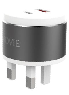 Vidvie 3.4 USB And Type C Fast Charger Silver/Grey  - Image 1