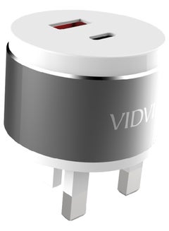 Vidvie 3.4 USB And Type C Fast Charger Silver/Grey  - Image 3