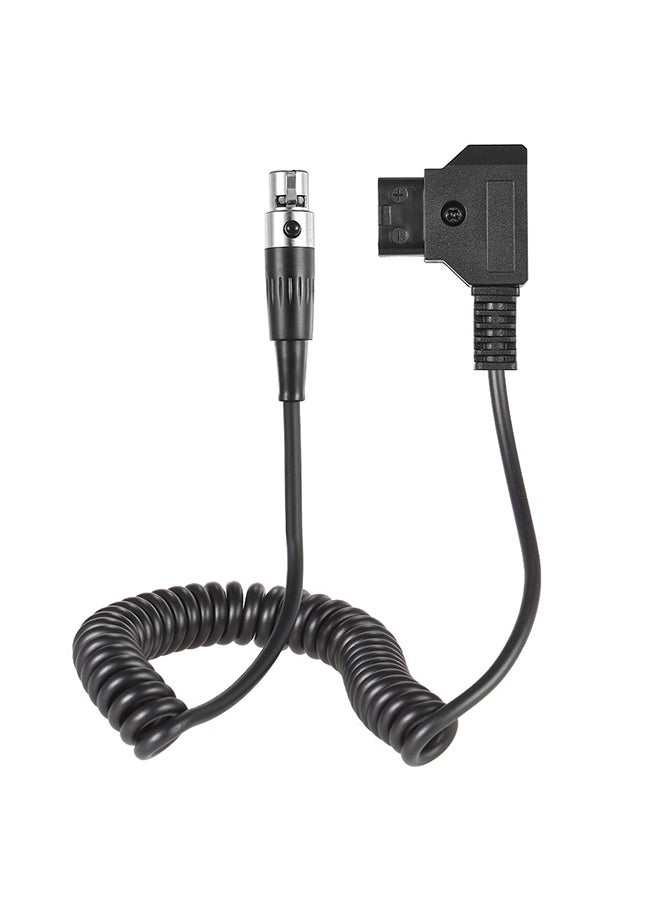 ANDOER D-Tap Male To Mini XLR 4 Pin Coiled Cable Black/Silver - Image 1