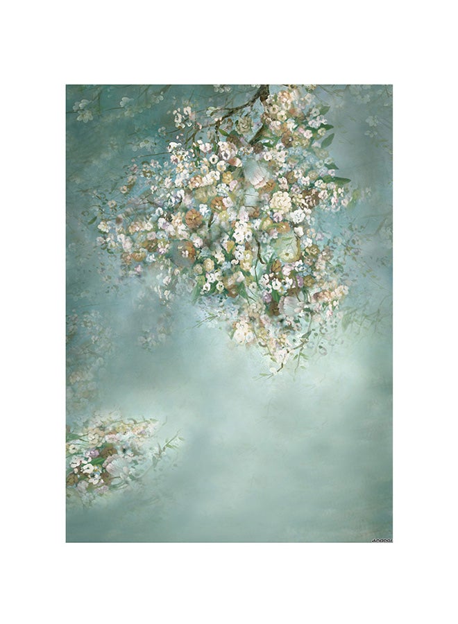 ANDOER White Flower Wall Photography Background Green/White - Image 1