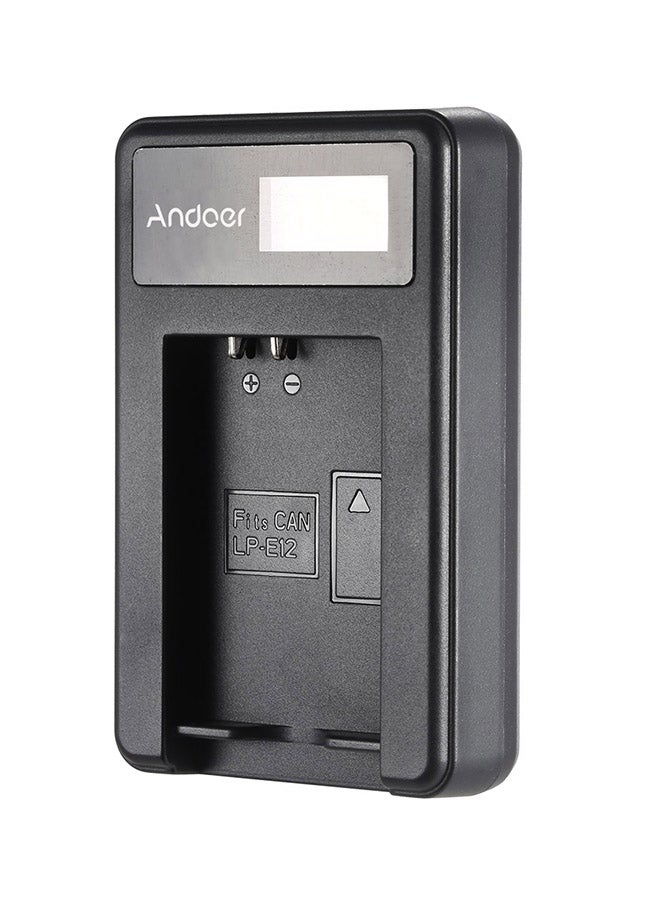 أندوير بطارية ليثيوم أيون بديلة قابلة لإعادة الشحن بجهد 7.4 فولت وسعة 1200 مللي أمبير ساعة مع عدة شاحن USB بشاشة LCD أسود