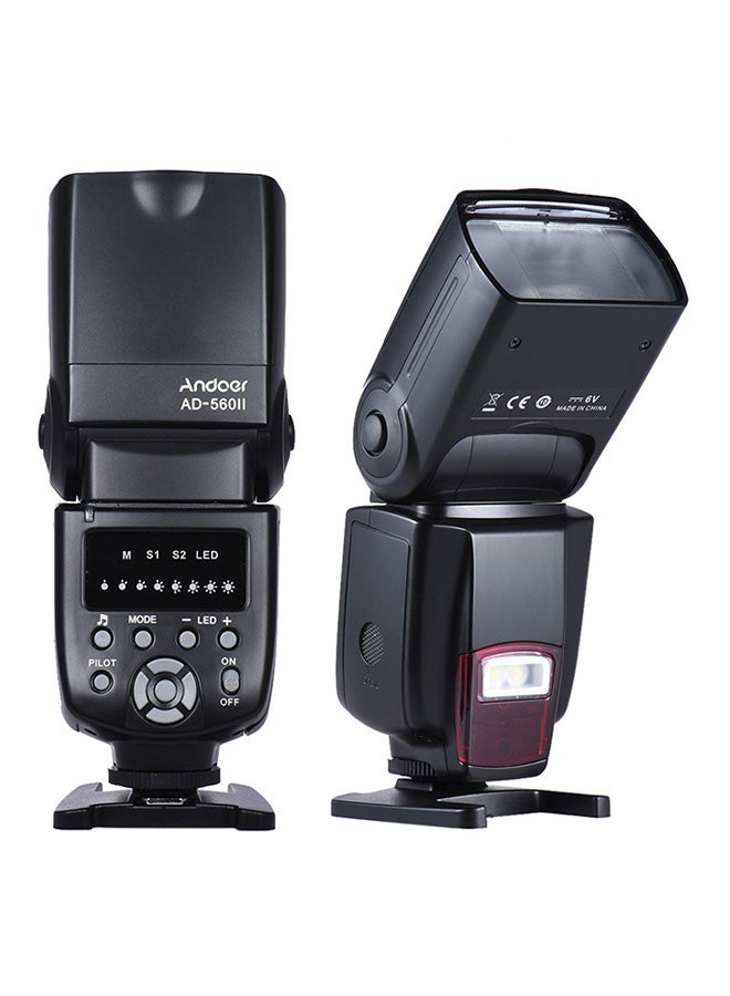 ANDOER Universal Flash Speedlite On-Camera With Adjustable LED Fill Light Black  - Image 1