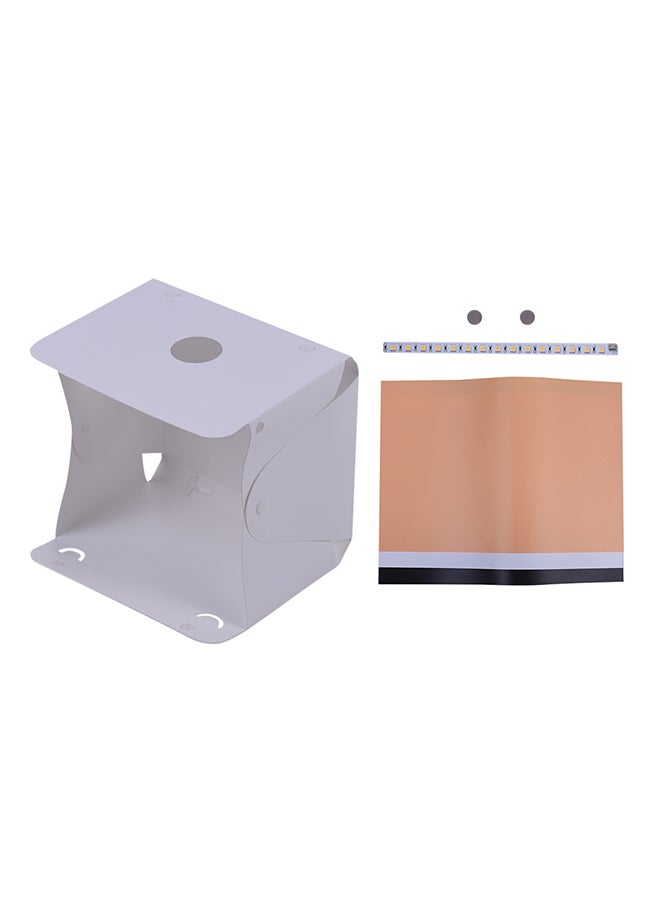 ANDOER Folding 15 LED Mini USB Lightbox Cube Diffusion Tent Kit White/Peach 