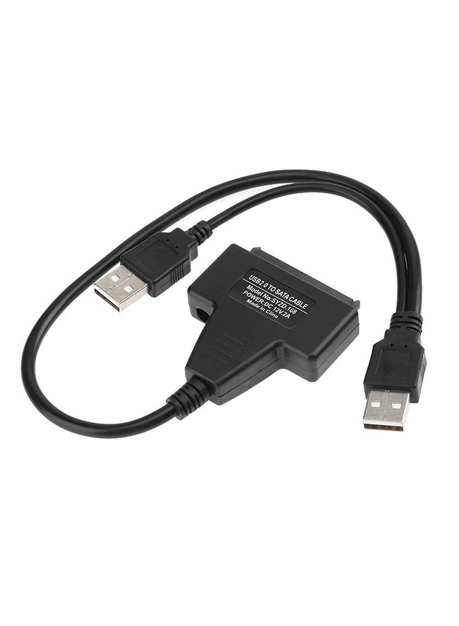 USB 2.0 To Sata Adapter For 2.5/3.5 inch Hard Disk Drive Converter Cable Black