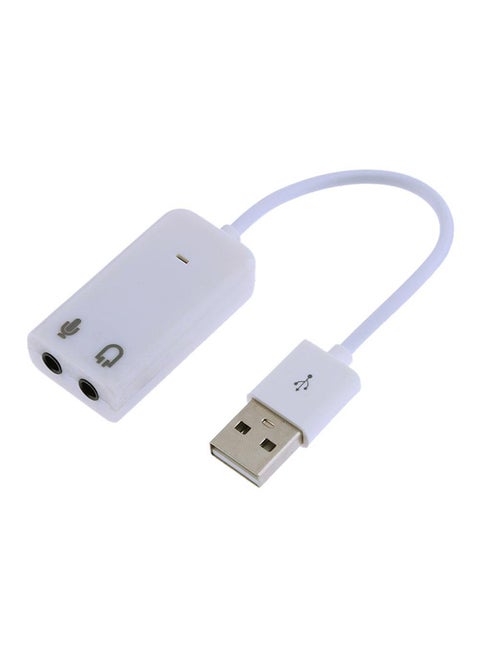 بطاقة صوتية خارجية USB بتردد قناة افتراضية 7.1 ومنفذ USB 2.0 أبيض