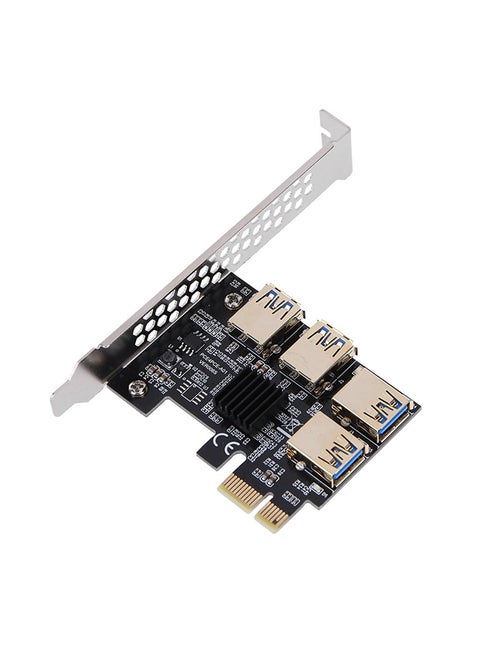 سلك رايزر بناقل PCI-E 1 إلى 4 ناقلات PCI-E (بسرعة 1X إلى 16X) لأجهزة تعدين العملات الرقمية متعدد الألوان