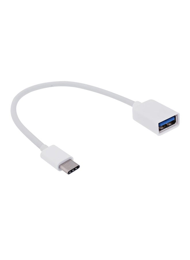 USB3.1 Type-C Male To USB 3.0 Female OTG Connector Adapter Cable White