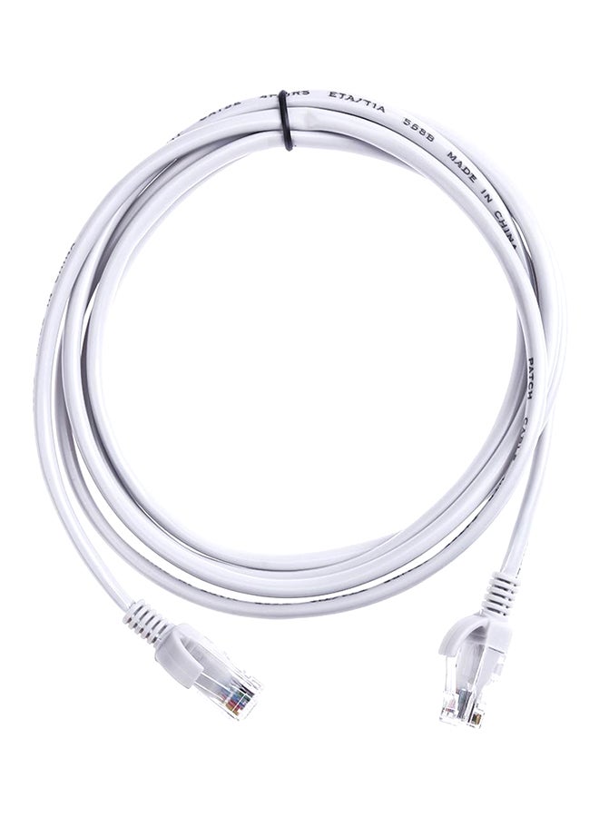 كابل توصيل الإيثرنت أو شبكة الاتصال المحلية بجهاز الكمبيوتر RJ45 طول 1.5 م/ 4.9 أقدام أبيض