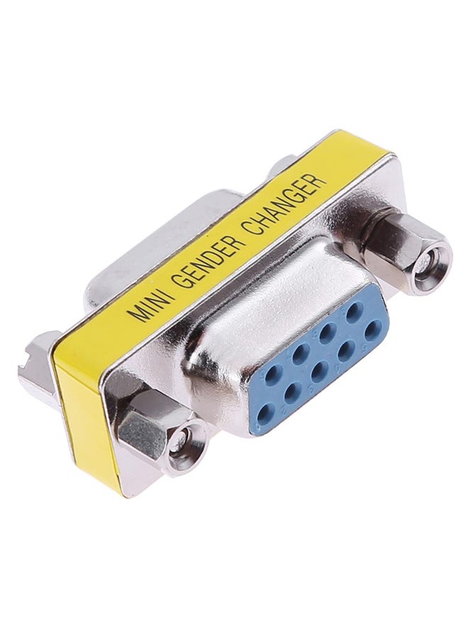Generic - RS232 DB9 9-Pin Female to Female Serial Port Connector Adapter Converter Silver - Image 1
