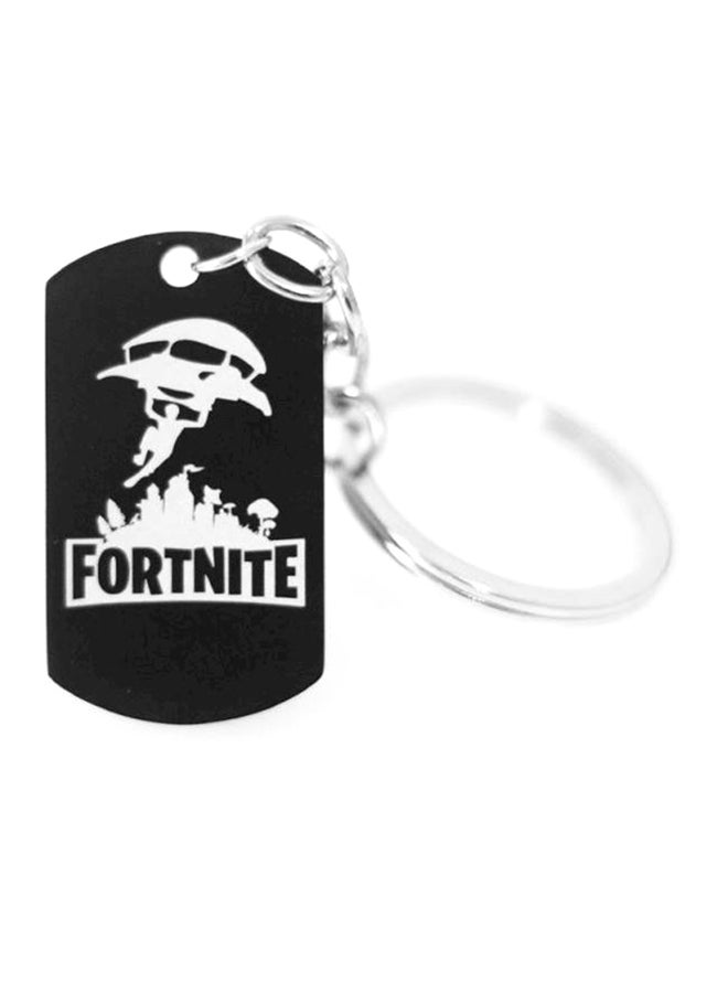 سلسلة مفاتيح من الإستانلس ستيل مزينة بشعار لعبة الفيديو 'Fortnite' بطابع غربي