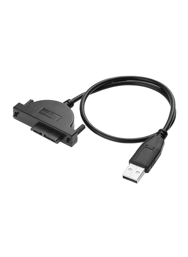 USB 2.0 to Mini SATA 7+6 13Pin Adapter Cable for Laptop CD/DVD ROM Drive Black
