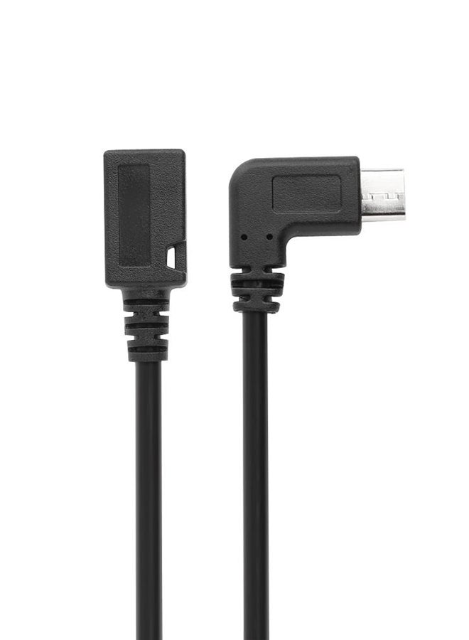 Generic - Type-C 90 Degree Right Angle Male To Micro USB Type B Female Adapter Cable Black - Image 1
