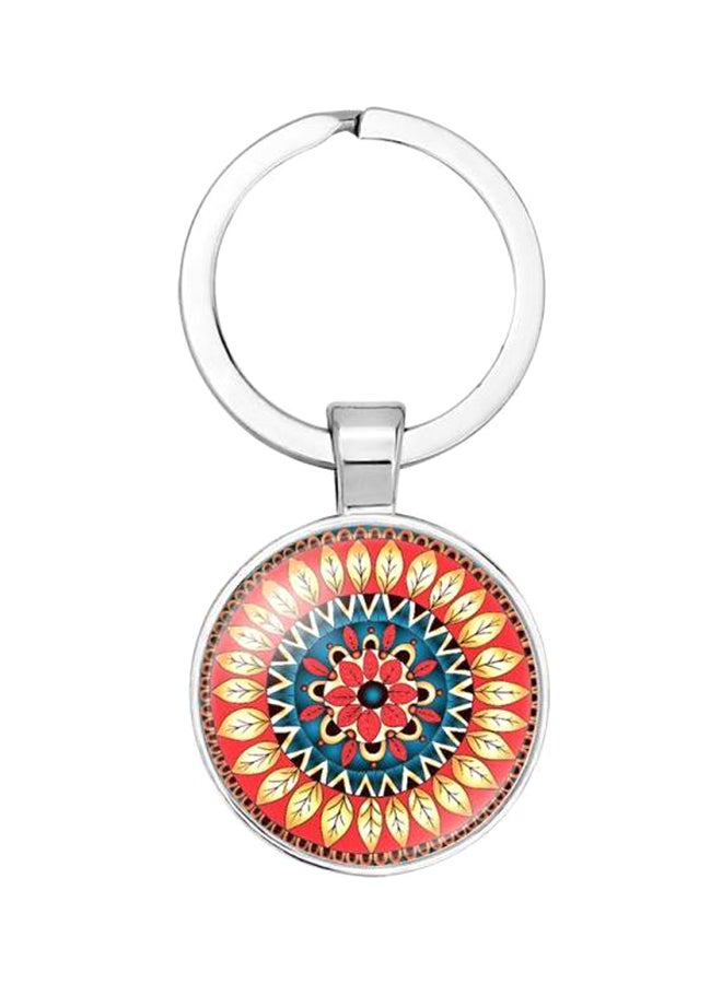 Alloy Mandala Flower Symbol Metal Glass Gem Keychain - Image 1