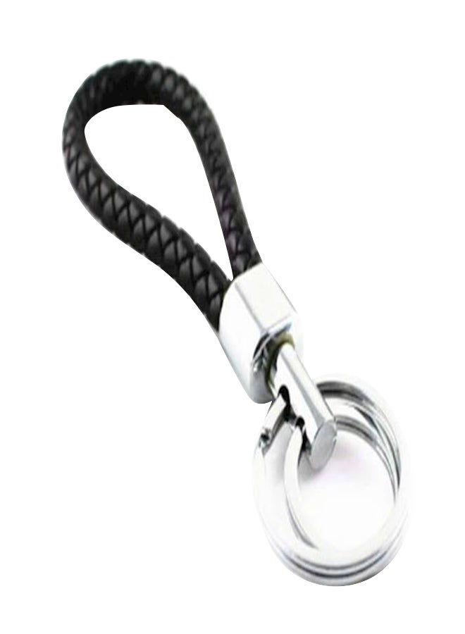 سلسلة مفاتيح مصنوعة من جلد البولي يوريثان بتصميم حبل مزدوج مضفر ومنسوج ومزودة بحلقات ودلاية ويمكن تعليقها في حقيبة من صنعك - Image 1