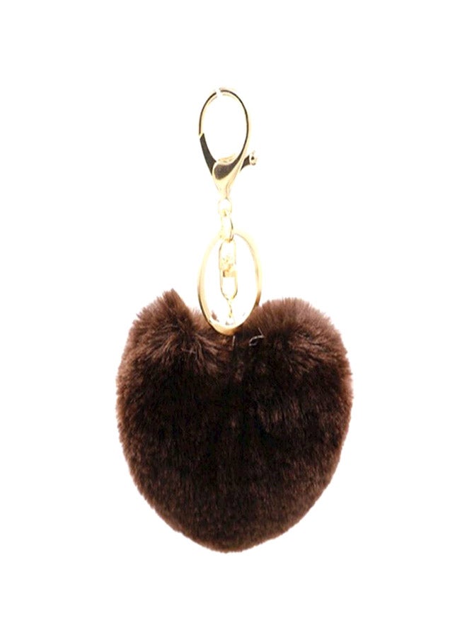 Generic Imitation Rabbit Fur Ball Toy Doll Bag Car Key Ring gold  - Image 1