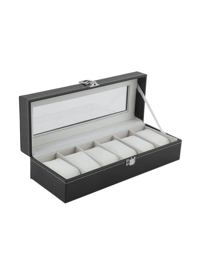 Generic 6 Grid Casket Watch Winder Boxes Black  - Image 5
