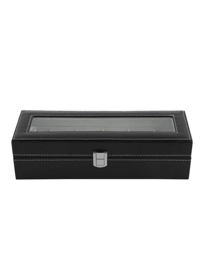 Generic 6 Grid Casket Watch Winder Boxes Black  - Image 1